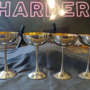 Vintage Elas 1779   Silver Plated Champagne Goblet Chalices Made in Italy Th